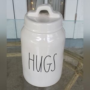 Rae Dunn HUGS Valentines Cookie Or Sugar Jar, Artisan Collection By Magenta